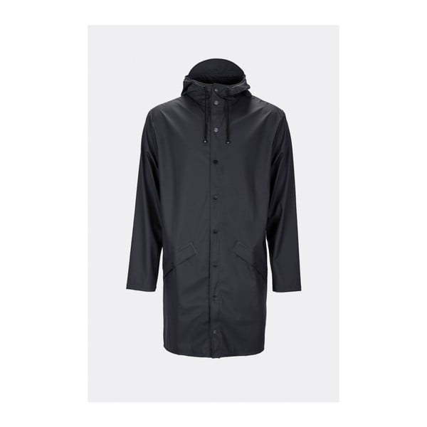 Černá unisex bunda s vysokou voděodolností Rains Long Jacket, velikost L / XL