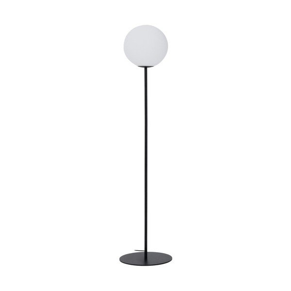 Bílá/černá stojací lampa se skleněným stínidlem (výška 165 cm) Brisia – Kave Home