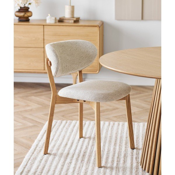 Béžová/v přírodní barvě čalouněná jídelní židle Dunkirk – House Nordic-image-1