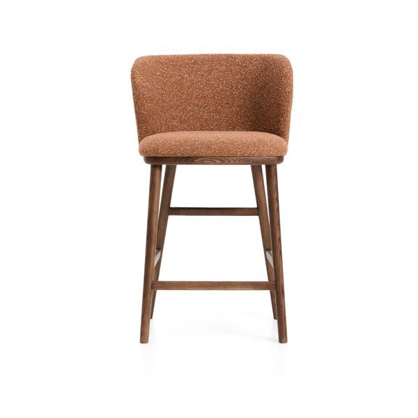 Čalouněná barová židle v terakotové barvě (výška sedáku 65 cm) Ciselia – Kave Home-image-4
