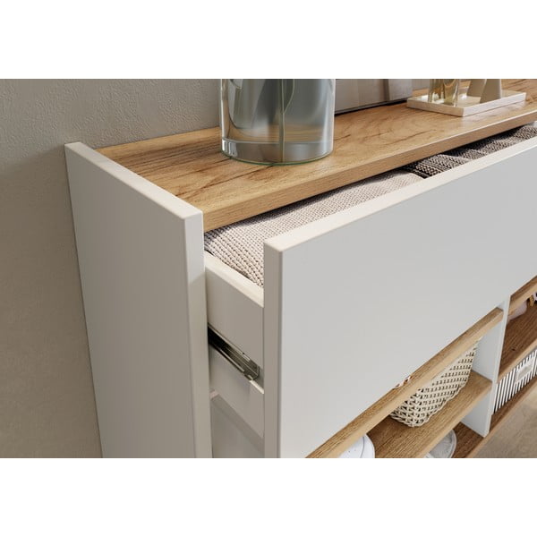 Bílá skříňka v dekoru dubu 110x57x22 cm Ameca – Germania-image-4