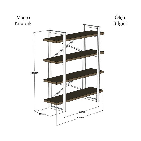 Knihovna s policemi Makro-image-2