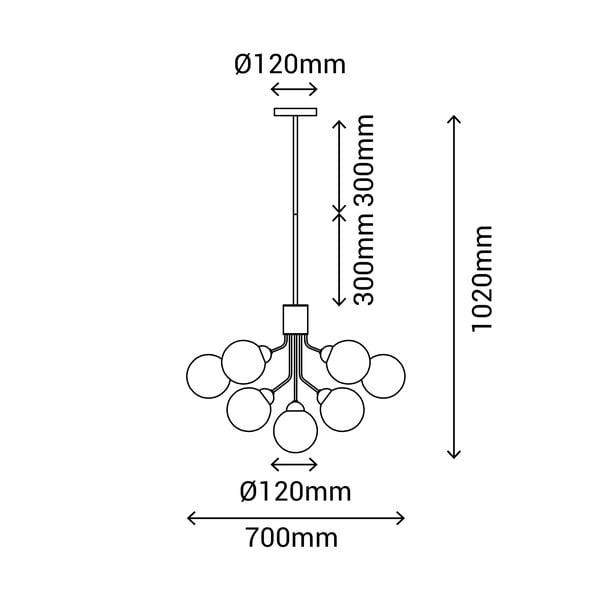 Černo-bílé závěsné svítidlo SULION Musa, výška 102 cm-image-3
