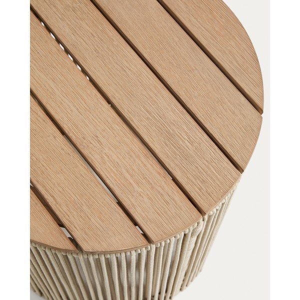 Kulatý zahradní stolek s deskou z akácie ø 40 cm Dandara – Kave Home-image-4