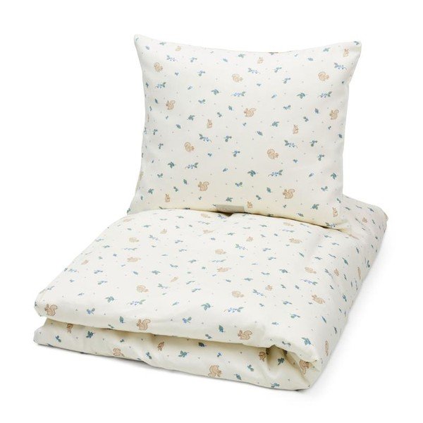 Krémové dětské povlečení na jednolůžko z bio bavlny 140x200 cm Blueberries – Cam Cam Copenhagen