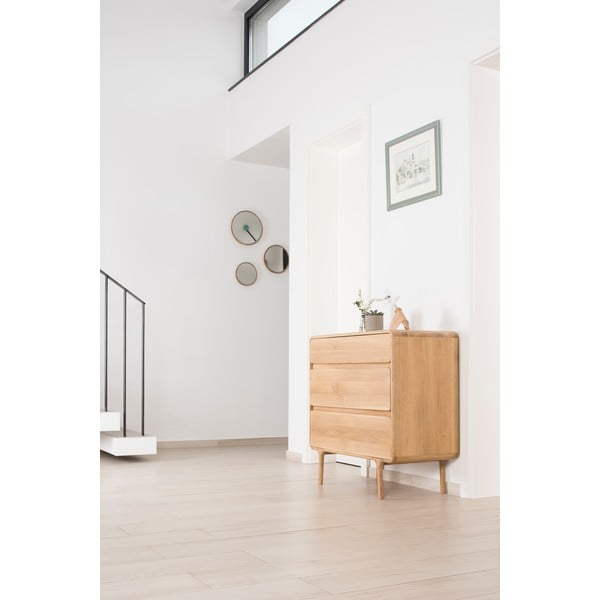 Komoda z masivního dubového dřeva se 3 zásuvkami Gazzda Fawn-image-1