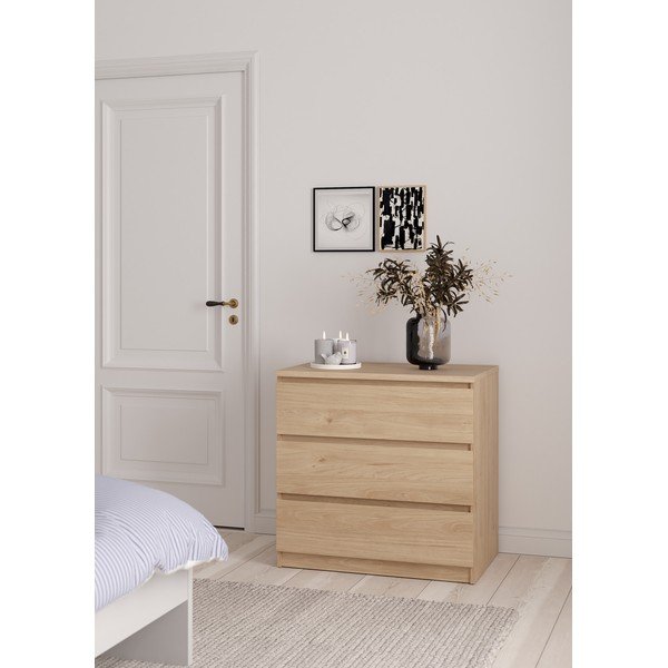 Komoda v dekoru dubu v přírodní barvě 77x76x50 cm Naia – Tvilum-image-1