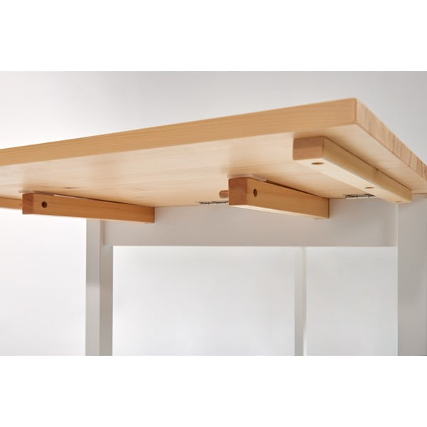 Borovicový rozkládací jídelní stůl s bílou konstrukcí Bonami Essentials Brisbane, 120 (200) x 70 cm-image-4