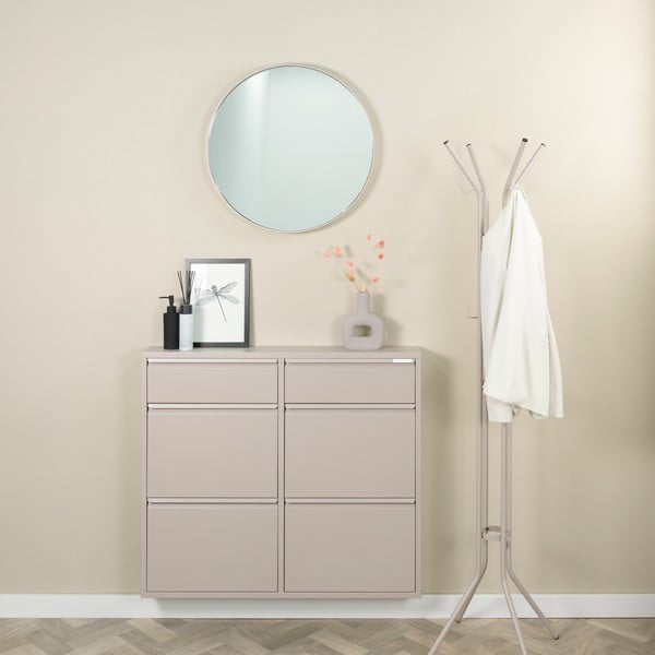 Taupe kovový výklopný botník 98x86x15 cm Billy – Spinder Design-image-1