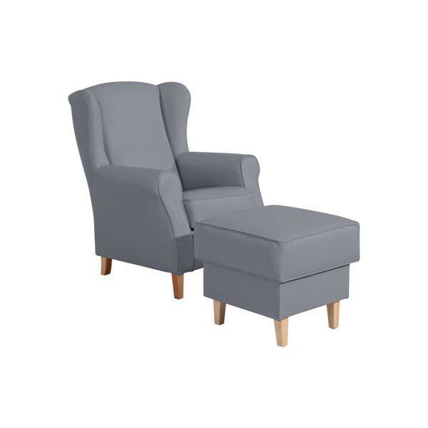 Šedá podnožka z imitace kůže Max Winzer Lorris Gray-image-1