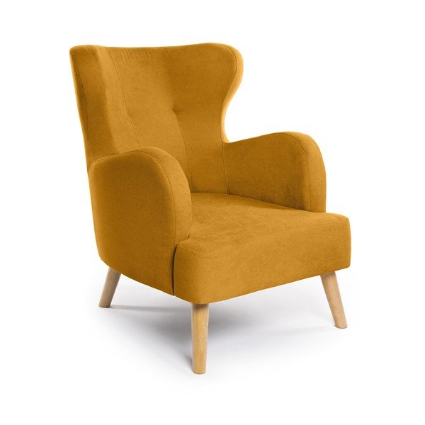 Křeslo ušák v hořčicové barvě Noemye – Bonami Selection