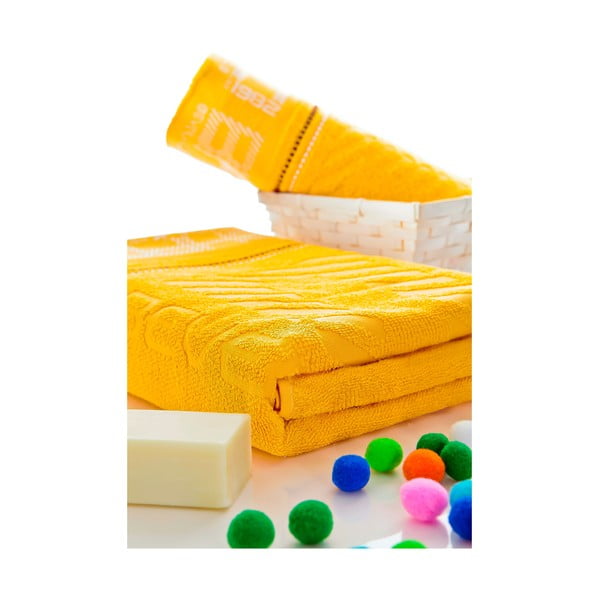 Sada ručníků 50x100 a 150x80 cm, žlutá