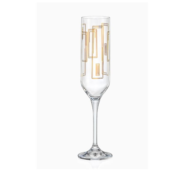 Sada 6 sklenic na šampaňské Crystalex Luxury Contour, 200 ml