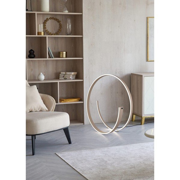 Šedá LED stojací lampa s hlasovým ovládáním/s ovládáním pomocí mobilní aplikace s kovovým stínidlem (výška 75 cm) Cinardi – CINQUE-image-1