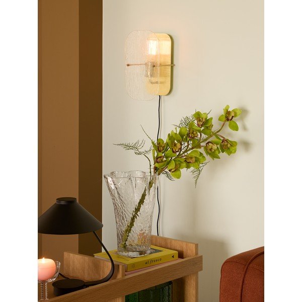 Nástěnné svítidlo do zásuvky v mosazné barvě Ruffle – Hübsch-image-1