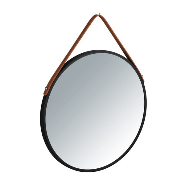 Černé závěsné zrcadlo Wenko Borrone, ø 40 cm-image-2