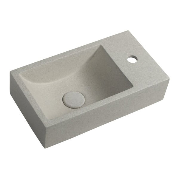 Světle šedé betonové umývátko 40x22 cm Crest – Sapho