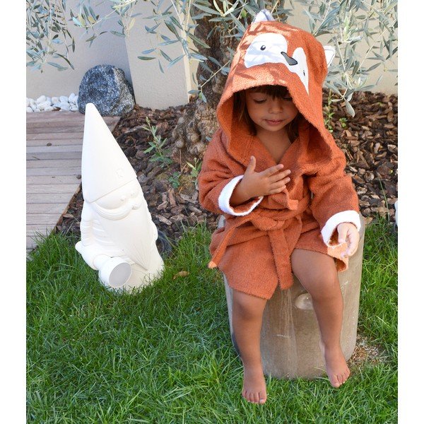 Oranžový bavlněný dětský župan velikost L Fox - Rocket Baby-image-1