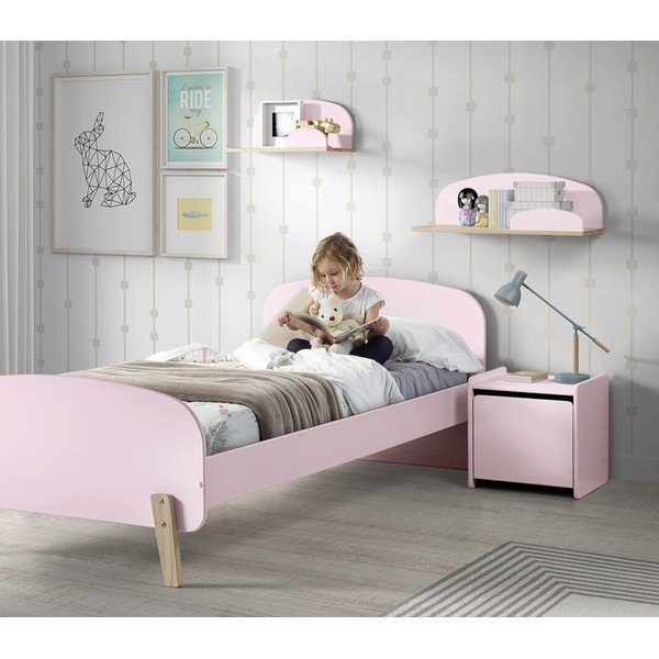 Růžový noční stolek Vipack Kiddy-image-1