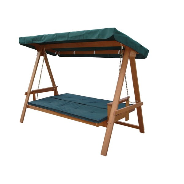 Zelená dřevěná zahradní houpačka Vegas Lux - Rojaplast-image-1