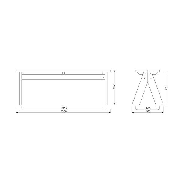 Modrá dřevěná zahradní lavice Navo – noo.ma-image-3