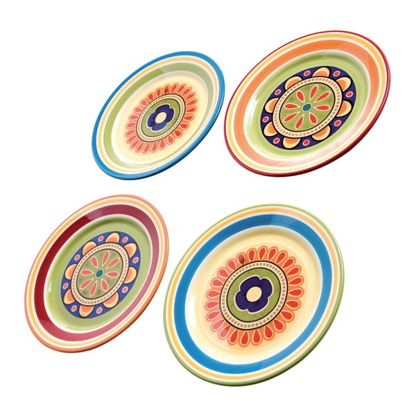 Sada 4 barevných přílohových talířů Brandani, ⌀ 22 cm