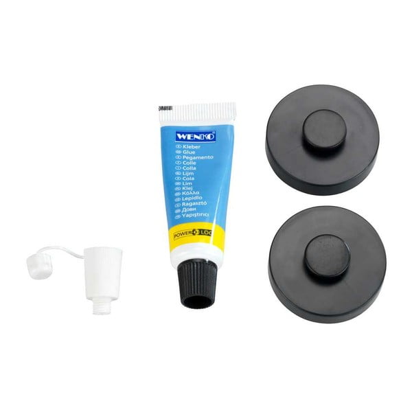Sada 2 černých samodržících nástěnných držáků Wenko Power-Loc Classic Plus-image-2