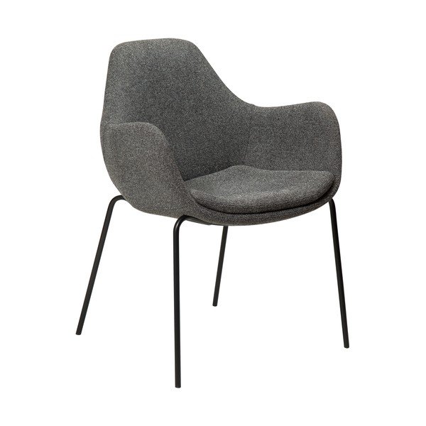 Šedé křeslo z textilie bouclé Zimmer – DAN-FORM Denmark