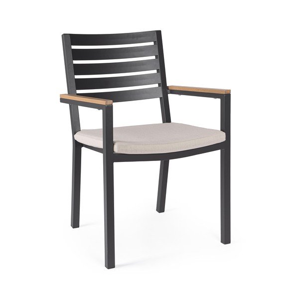 Antracitová kovová zahradní židle Henna – Bizzotto