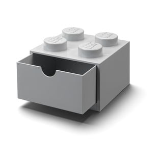 Šedý stolní box se zásuvkou LEGO® Brick, 15,8 x 11,3 cm