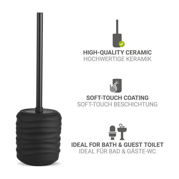Černá keramická WC štětka Illana – Wenko-image-3