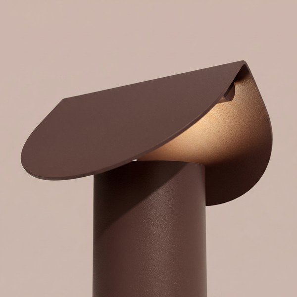 Hnědá hliníková LED stolní lampa (výška 15 cm) BISCUIT – Thoro-image-3