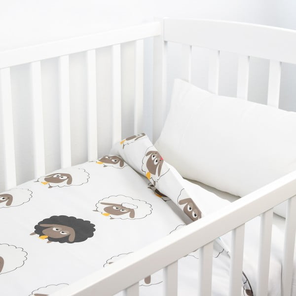 Dětský přehoz a povlak na polštář Baleno Little Sheep, 100 x 130 cm-image-1
