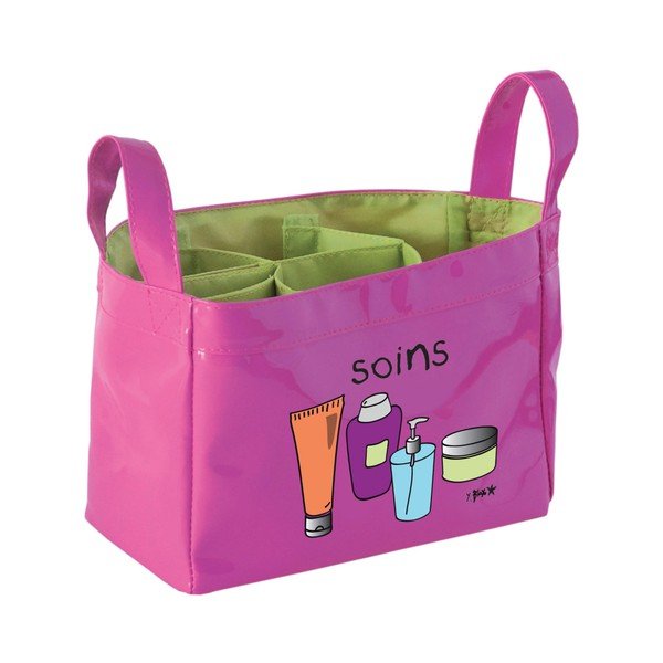 Růžovo-zelený úložný box na kosmetiku Incidence Soins