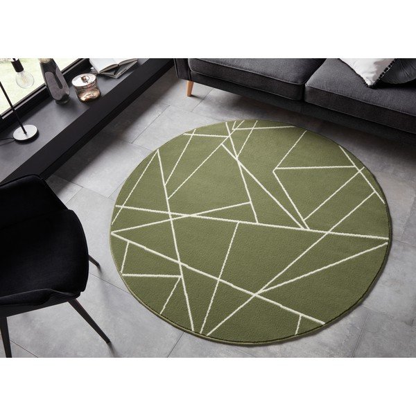 Zelený koberec Ragami Velvet, ø 140 cm-image-1