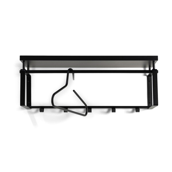 Černý kovový nástěnný věšák s poličkou 70 cm Rex – Spinder Design-image-2