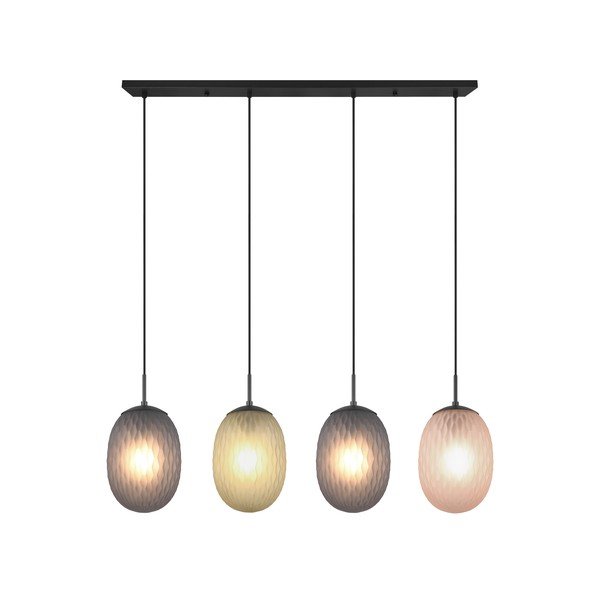 Matně černé závěsné svítidlo se skleněným stínidlem Facette – Trio-image-4