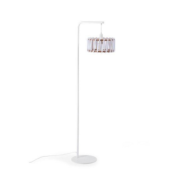 Stojací lampa s bílou konstrukcí a malým bílým stínidlem EMKO Macaron-image-1