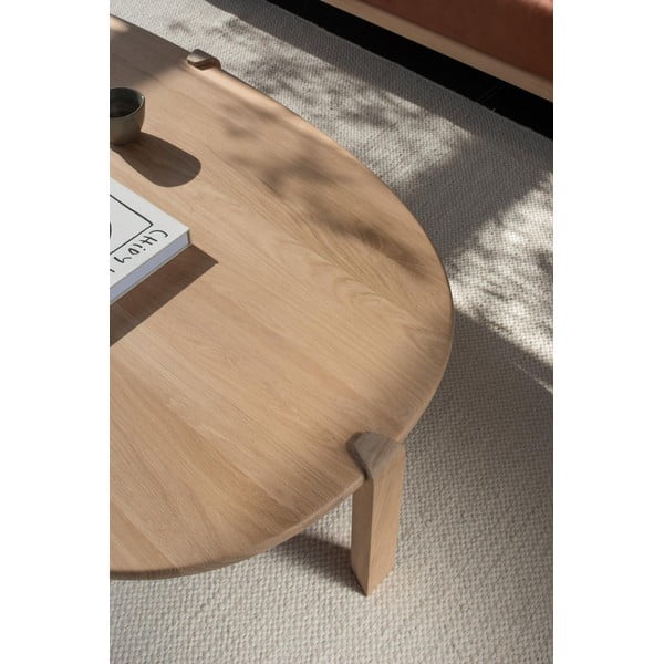 Konferenční stolek z dubového dřeva v přírodní barvě 100x180 cm Kulin – Gazzda-image-4