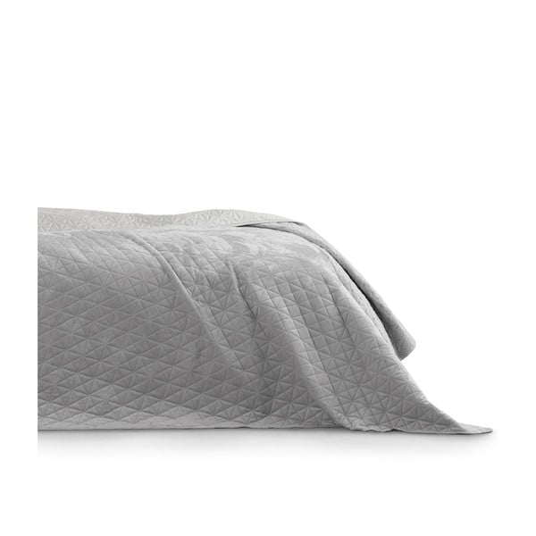 Světle šedý přehoz přes postel AmeliaHome Laila Silver, 220 x 240 cm