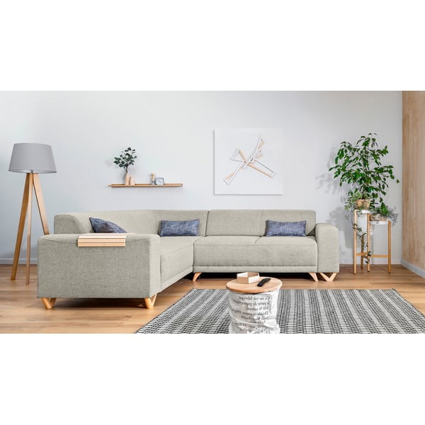 Béžová rozkládací/s úložným prostorem rohová pohovka (levý roh/do L) Classy Sophie – Miuform-image-1