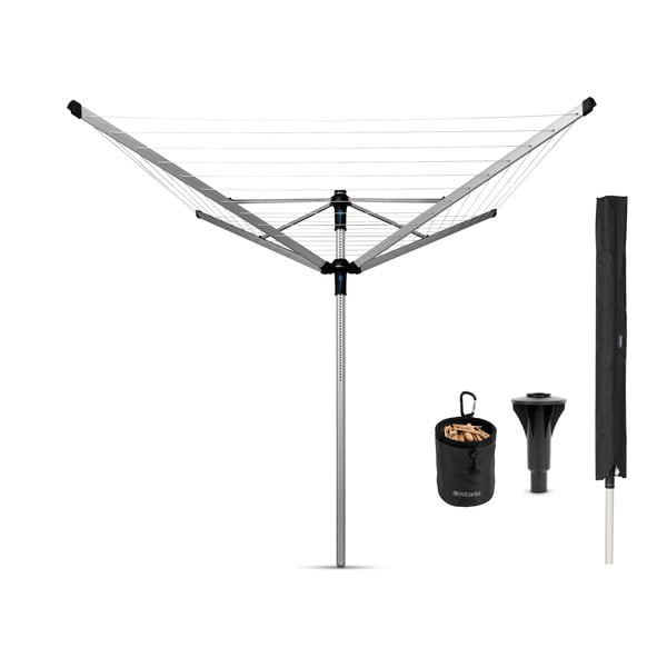 Venkovní sušák na prádlo ve stříbrné barvě 50 m Lift-o-Matic Advance – Brabantia