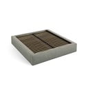 Zelená čalouněná dvoulůžková postel s úložným prostorem s roštem 140x200 cm Simon – Micadoni 