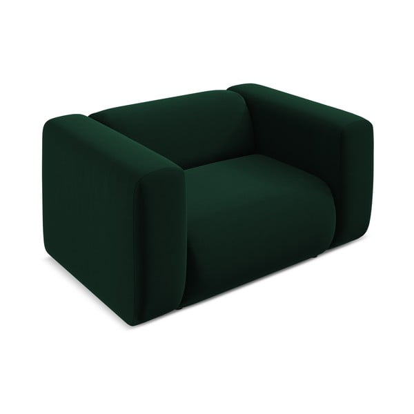 Tmavě zelené sametové křeslo Ekahi – Makamii-image-3