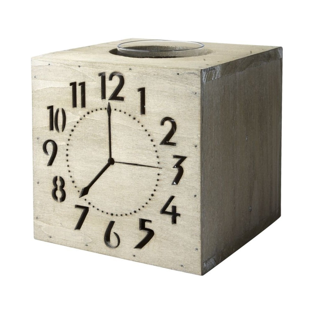 Svícen Wood Clocks, 17x15 cm