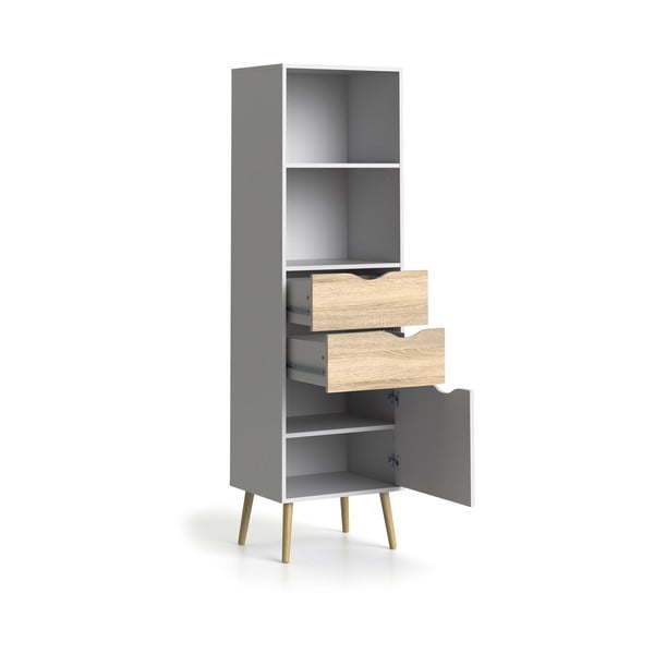 Bílá knihovna v dekoru dubu 50x171 cm Oslo - Tvilum-image-3