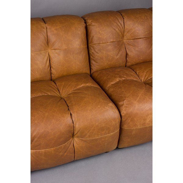 Koňakově hnědá kožená modulární pohovka 264 cm Hackman – Dutchbone-image-1