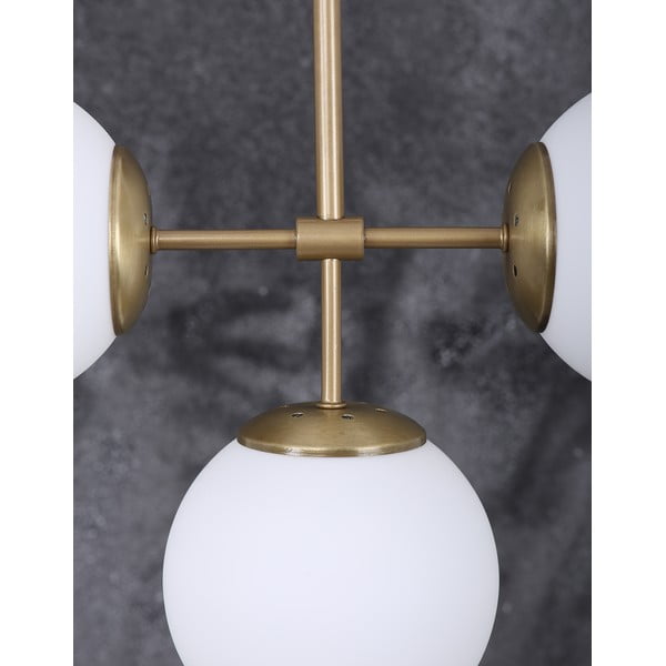 Závěsné svítidlo se skleněným stínidlem ve zlato-bílé barvě ø 15 cm Seagull – Squid Lighting-image-4