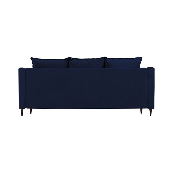 Modrá sametová rozkládací pohovka s úložným prostorem Mazzini Sofas Freesia, 215 cm-image-3