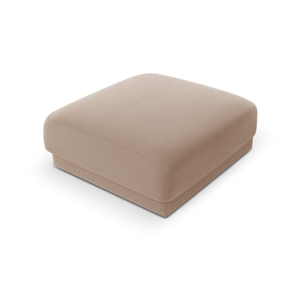 Béžový sametový taburet Miley  – Micadoni Home-image-4